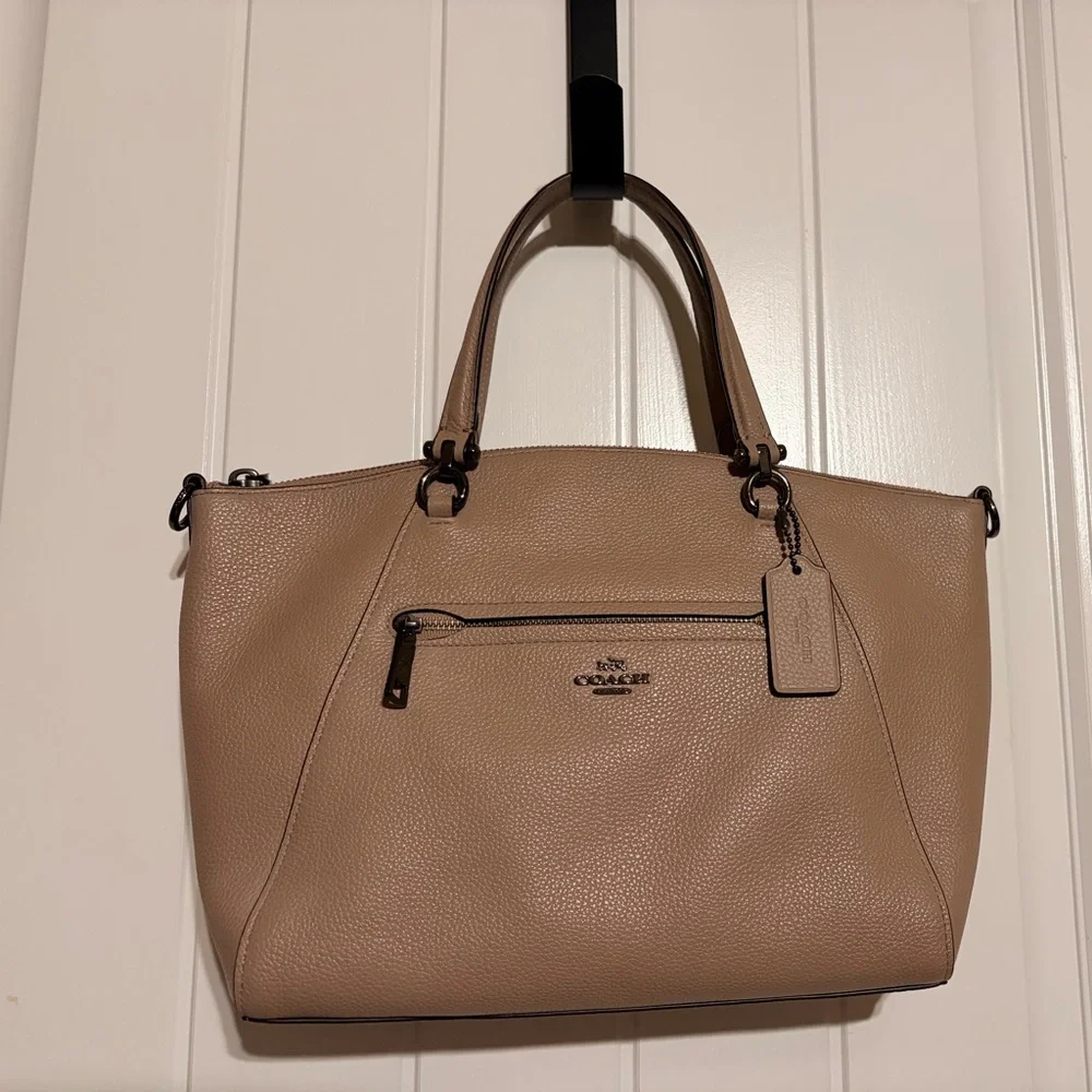 Coach Prairie Satchel Tan Pebbled Leather - Picture 1 of 4